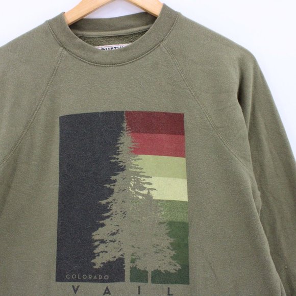 Techstyles Sweatshirt Womens Brown Pullover Colorado Vail Graphic Small S - Picture 2 of 9